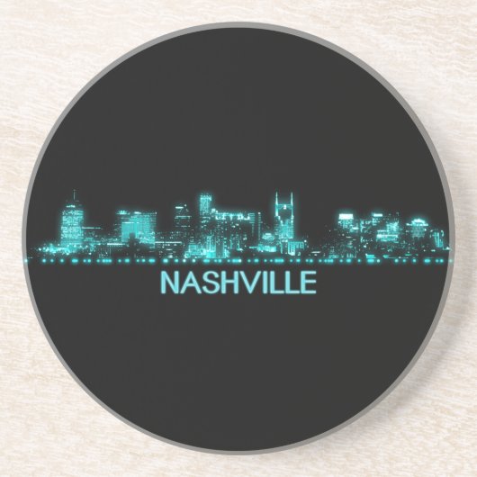 Nashville Skyline Zandsteen Onderzetter (Voorkant)