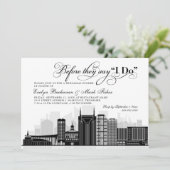 Nashville Skyline zwart bruiloft repetitie diner Kaart (Staand voorkant)