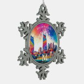 Nashville Snowflake Pewter Kerstversiering Tin Sneeuwvlok Ornament (Links)