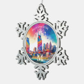 Nashville Snowflake Pewter Kerstversiering Tin Sneeuwvlok Ornament (Rechts)