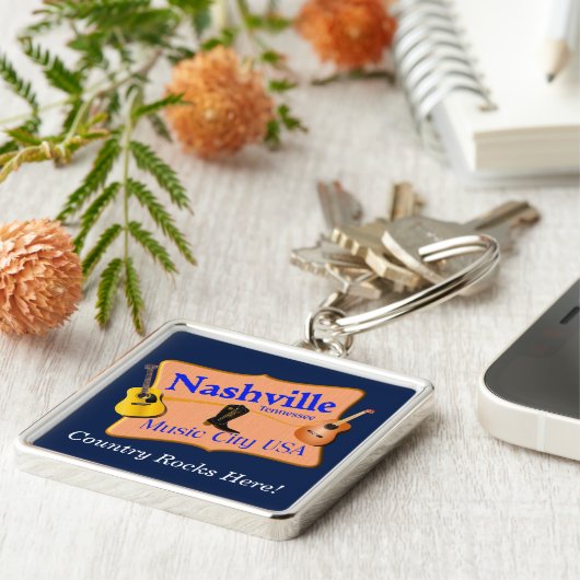 Nashville Souvenir Sleutelhanger (Zijkant)