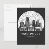 Nashville Stad Tennessee Briefkaart (Voorkant / Achterkant)