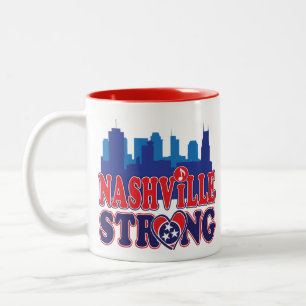 Nashville-Strong-Skyline-and-Music-Note Tweekleurige Koffiemok
