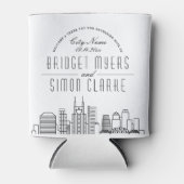 Nashville Stylized Skyline | Koelbox voor weddensc Blikjeskoeler (Voorkant)