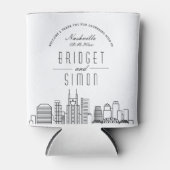 Nashville Stylized Skyline | Koelbox voor weddensc Blikjeskoeler (Voorkant)
