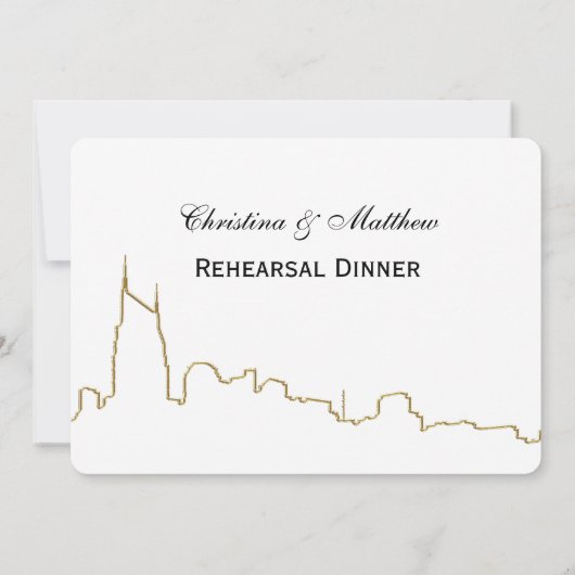 Nashville Ten Skyline Outline repetitie diner Kaart (Achterkant)