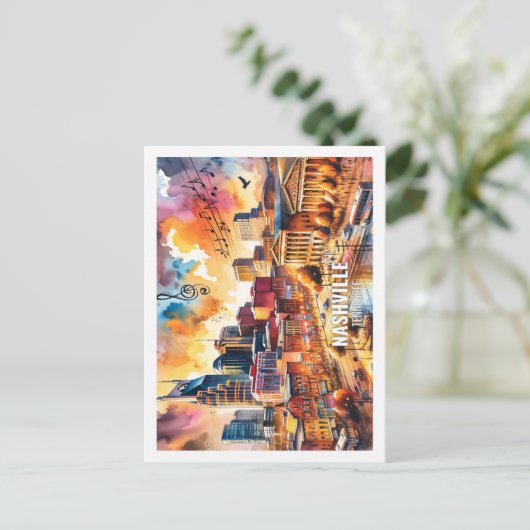 Nashville Tennesse USA Beroemde Plaats waterverf Briefkaart (Staand voorkant)