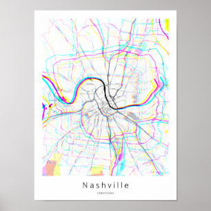Nashville Tennessee Abstracte Minimale Eenvoudige  Poster