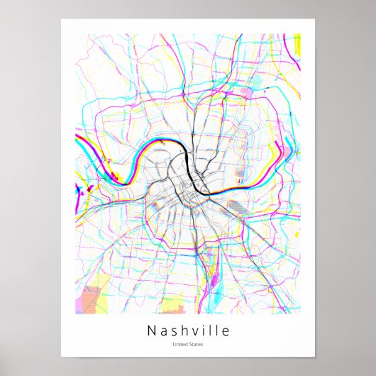 Nashville Tennessee Abstracte Minimale Eenvoudige  Poster (Voorkant)