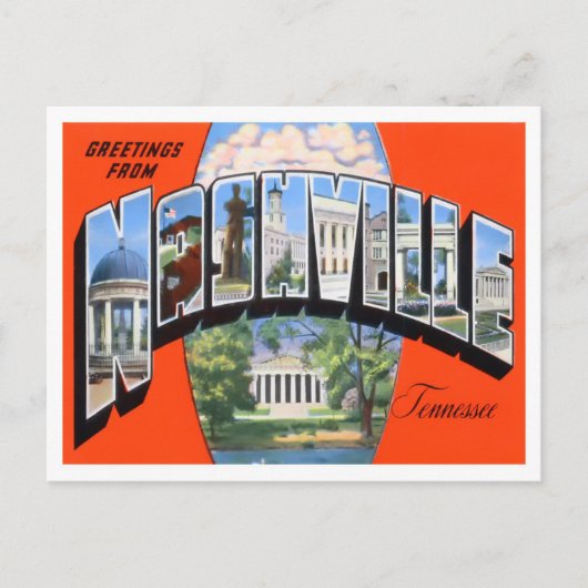 Nashville, Tennessee  Big Letters Briefkaart (Voorkant)