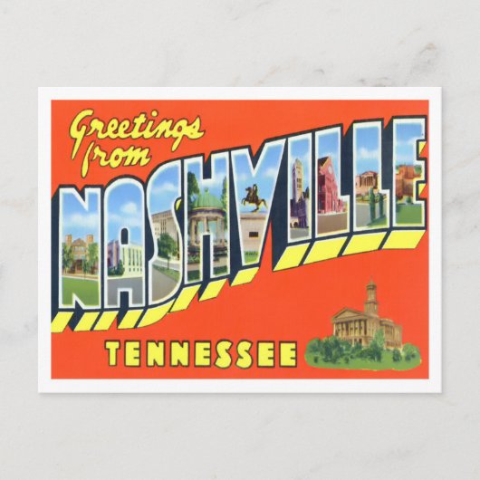 Nashville, Tennessee Big Letters Briefkaart (Voorkant)