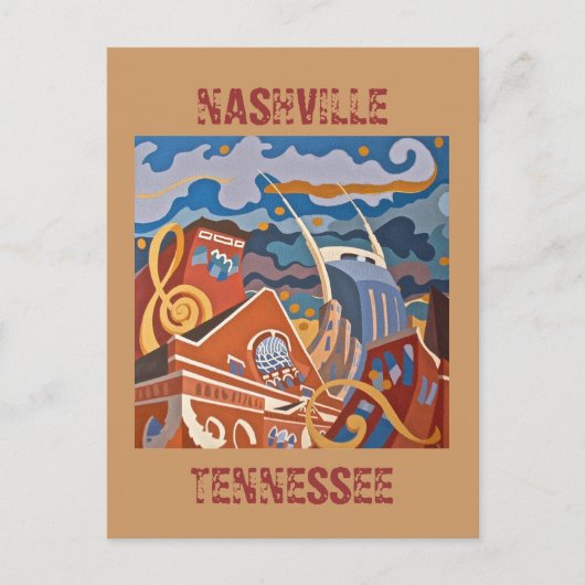 NASHVILLE, TENNESSEE briefkaart (Voorkant)