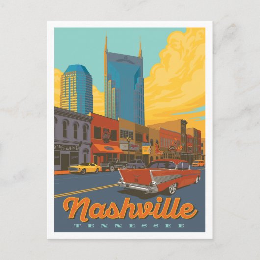 Nashville, Tennessee | Broadway Sunset Briefkaart (Voorkant)