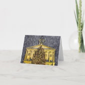 Nashville Tennessee Capitool Kerstboomnacht Feestdagen Kaart (Voorkant)