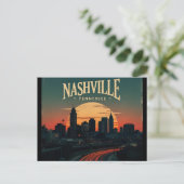 Nashville Tennessee City Skyline  Briefkaart (Staand voorkant)