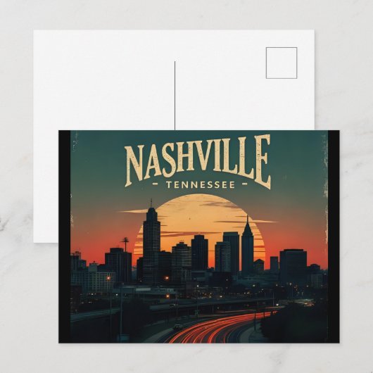 Nashville Tennessee City Skyline  Briefkaart (Voorkant / Achterkant)