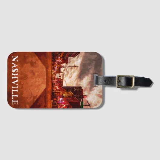 Nashville Tennessee City Uitzicht Bagagelabel (Voorkant (horizontaal))