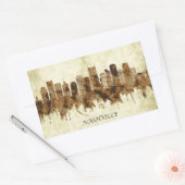 Nashville Tennessee Cityscape Rechthoekige Sticker (Envelop)
