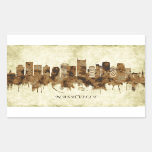 Nashville Tennessee Cityscape Rechthoekige Sticker