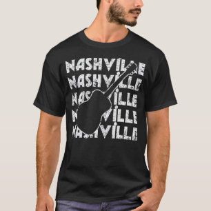 Nashville Tennessee Countrymuziek Retro Gitaar Pl T-shirt