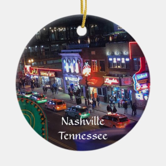 Nashville Tennessee Downtown Honky Tonks Keramisch Ornament (Voorkant)