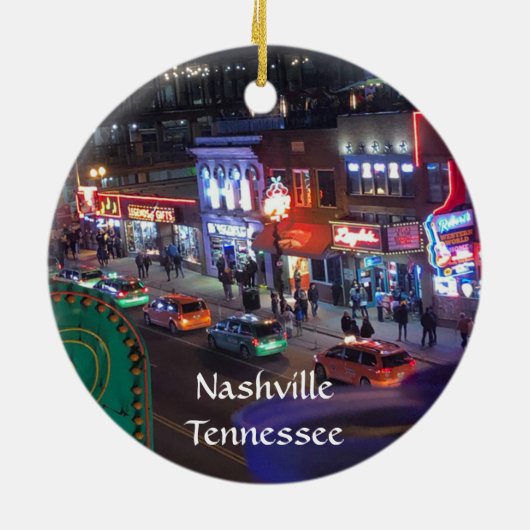Nashville Tennessee Downtown Honky Tonks Keramisch Ornament (Achterkant)