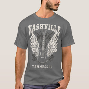 Nashville Tennessee Gitaar Angel Wings T-shirt