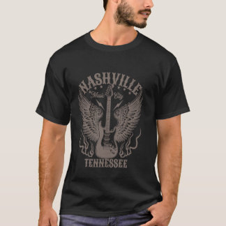 Nashville Tennessee Gitaar Country Muzieksstad Vro T-shirt