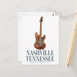 Nashville Tennessee Gitaar reisposter Briefkaart