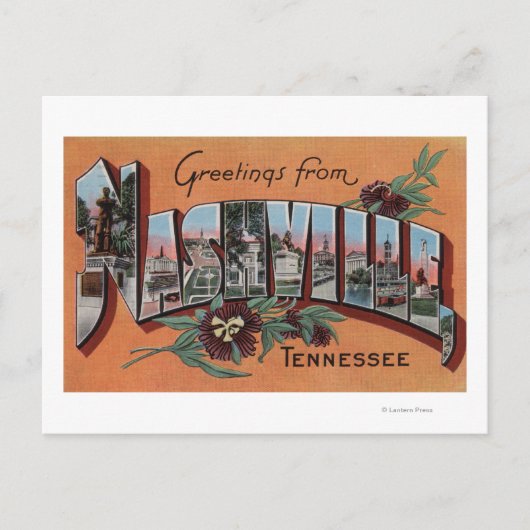 Nashville, Tennessee - Grote letterscènes Briefkaart (Voorkant)