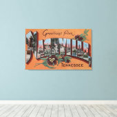 Nashville, Tennessee - Grote letterscènes Canvas Afdruk (Insitu (Houten vloer))