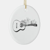Nashville Tennessee Guitar Skyline Design Keramisch Ornament (Rechts)