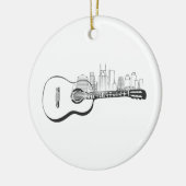 Nashville Tennessee Guitar Skyline Design Keramisch Ornament (Links)
