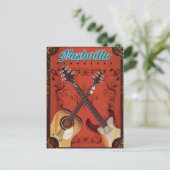 Nashville, Tennessee Guitar vintage poster Briefkaart (Staand voorkant)