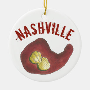 Nashville Tennessee Hot Chicken Barbecue BBQ Beenb Keramisch Ornament