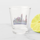 Nashville, Tennessee in graffiti Shot Glass Glas (Achterkant)