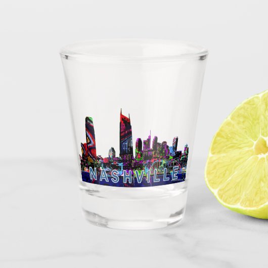 Nashville, Tennessee in graffiti Shot Glass Glas (Voorkant)