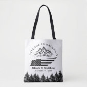 Nashville Tennessee Kaart Berg Bruiloft Welkom Tote Bag (Voorkant)