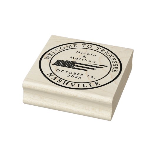 Nashville Tennessee Kaart Minimalistische bruiloft Rubberstempel (Stempel)