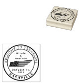 Nashville Tennessee Kaart Minimalistische bruiloft Rubberstempel (Gestempeld)