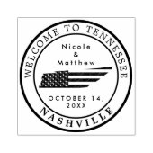 Nashville Tennessee Kaart Minimalistische bruiloft Rubberstempel (Afrduk)