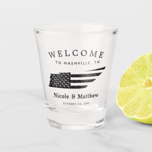 Nashville Tennessee Kaart Minimalistische bruiloft Shot Glas