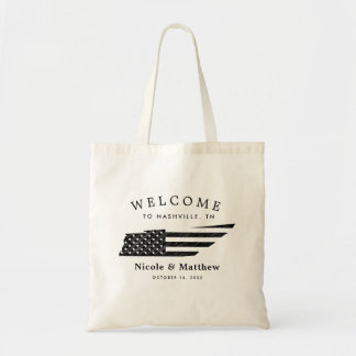 Nashville Tennessee Kaart Minimalistische bruiloft Tote Bag