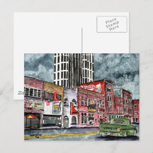 nashville tennessee land muziekhoofdkunst briefkaart (Voorkant / Achterkant)
