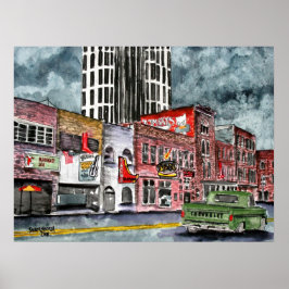 nashville tennessee land muziekhoofdkunst poster
