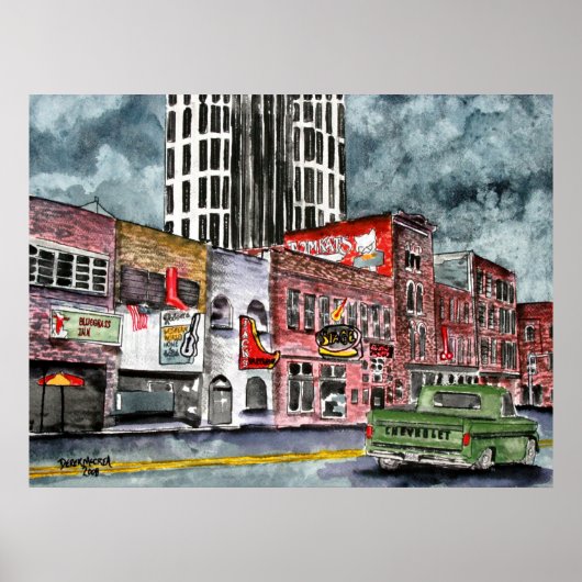 nashville tennessee land muziekhoofdkunst poster (Voorkant)