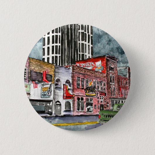 nashville tennessee land muziekhoofdkunst ronde button 5,7 cm (Voorkant)