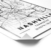Nashville - Tennessee Ligth City Map Foto Afdruk (Hoek)