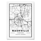 Nashville - Tennessee Ligth City Map Foto Afdruk (Voorkant)