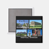 Nashville Tennessee Music City USA Magneet (Voorkant / Achterkant)